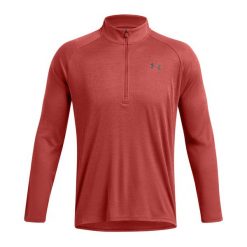 Longsleeve męski Under Armour Tech Textured 1/2 Zip. Czerwone bluzki z długim rękawem męskie Under Armour, m, bez wzorów, bez kołnierzyka. Za 139.99 zł.