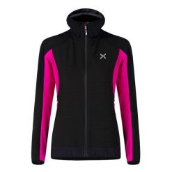 Bluza softshellowa damska Montura Premium Wind Hoody Jacket z kapturem. Czarne bluzy damskie MONTURA, bez wzorów, z kapturem. Za 429.99 zł.