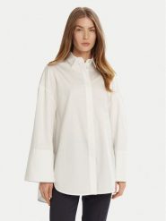 Max Mara Leisure Koszula Sapore 2516191017 Biały Relaxed Fit. Białe bluzki damskie Max Mara Leisure, bez wzorów, z bawełny, bez kołnierzyka, bez ramiączek. Za 509.99 zł.