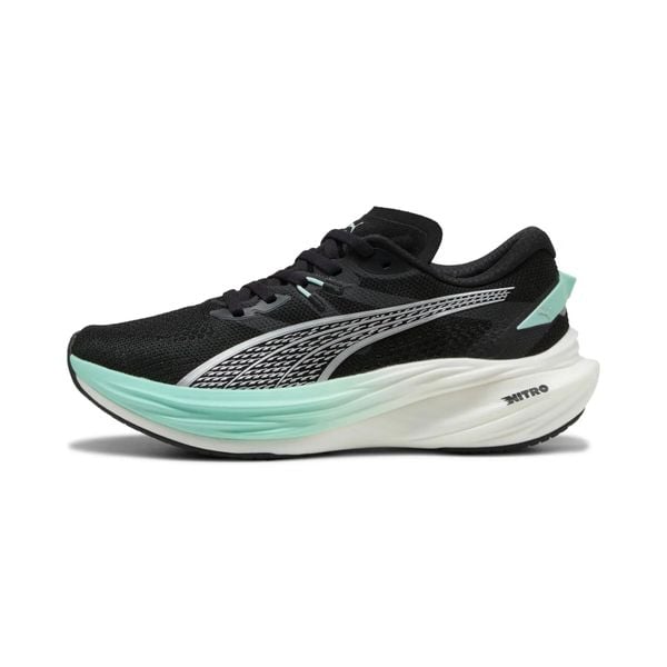 Damskie buty do biegania Puma Deviate Nitro 3. Czarne obuwie sportowe damskie Puma, bez wzorów, z materiału, do biegania. Za 651.05 zł.