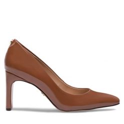 Czółenka Nine West. Brązowe czółenka damskie Nine West, bez wzorów, bez obcasa, bez zapięcia. Za 124.99 zł.