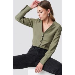 NA-KD Trend Bluzka z guzikami - Green. Bluzki damskie marki NA-KD Trend. Za 80.95 zł.