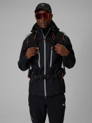 4F Kurtka trekkingowa membrana 20000 męska - czarna S. Czarne kurtki męskie 4f, l, bez wzorów, z materiału, bez kaptura. Za 899.99 zł.