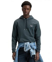 MESKA BLUZA LEE ESSENTIAL LEE HOODIE WASHED BLACK 112376424. Czarne bluzy męskie Lee, m, bez wzorów, bez kaptura. Za 179.99 zł.