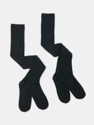 Zakolanówki z domieszką bawełny 2 pack - czarny. Czarne skarpety damskie Sinsay, bez wzorów, z bawełny. Za 17.99 zł.