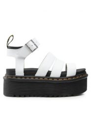 Dr. Martens Sandały Blaire Quad 27296100 Biały. Białe sandały damskie Dr. Martens, bez wzorów, ze skóry, bez obcasa, na koturnie, bez zapięcia. Za 459.99 zł.