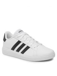 Adidas Sneakersy Grand Court Lifestyle Tennis Lace-Up Shoes GW6511 Biały. Białe buty sportowe dziewczęce Adidas, bez wzorów, ze skóry, bez zapięcia. Za 110.99 zł.