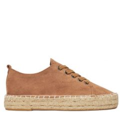 Espadryle DeeZee. Brązowe espadryle damskie DeeZee, bez wzorów, bez obcasa, bez zapięcia. Za 119.99 zł.