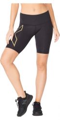 Damskie spodenki kompresyjne o średnim kroju 2XU Light Speed. Czarne szorty sportowe damskie 2XU, l, bez wzorów, z dzianiny, do biegania. Za 499.00 zł.