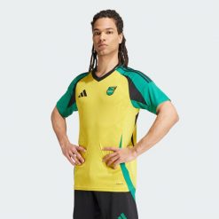 Koszulka Jamaica 24 Home. Żółte koszulki sportowe męskie Adidas, l, bez wzorów, z materiału, bez kołnierzyka, bez ramiączek, do piłki nożnej. Za 428.90 zł.