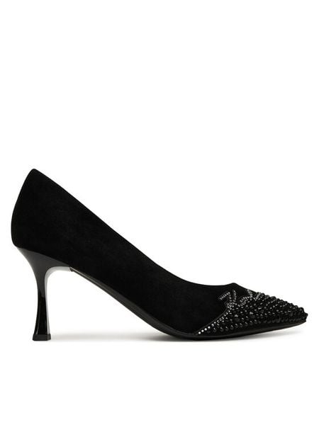 KARL LAGERFELD Czółenka Sienna Signature Pump KL32712 Czarny. Czarne czółenka damskie KARL LAGERFELD, bez wzorów, ze skóry, bez obcasa, bez zapięcia. Za 529.99 zł.