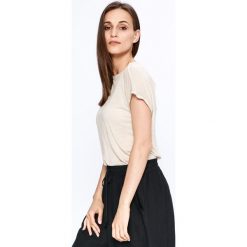Rock Angel - Top. Szare topy damskie Rock Angel, z dzianiny, z okrągłym kołnierzem, z krótkim rękawem. W wyprzedaży za 19.90 zł.