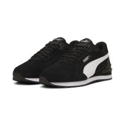 Sneakersy zamszowe unisex ST Runner v4 PUMA Black White Silver Metallic. Białe obuwie sportowe damskie Puma, bez wzorów, z zamszu, trekkingowe. Za 210.86 zł.