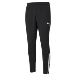 Męskie treningowe spodnie piłkarskie teamLIGA PUMA Black White. Białe spodnie sportowe męskie Puma, m, bez wzorów, z dresówki, do piłki nożnej. Za 109.99 zł.