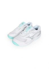Damskie buty halowe Mizuno Cyclone Speed. Białe obuwie sportowe damskie Mizuno, bez wzorów, z materiału, do biegania. Za 219.99 zł.