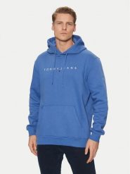 Tommy Jeans Bluza DM0DM20746 Niebieski Regular Fit. Niebieskie bluzy męskie Tommy Jeans, l, bez wzorów, z bawełny, bez kaptura. Za 259.99 zł.