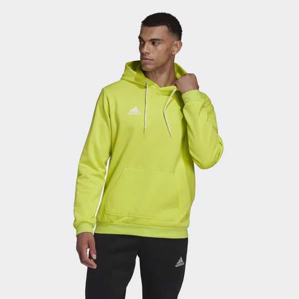 Bluza do piłki nożnej męska Adidas Entrada 22. Żółte bluzy męskie Adidas, l, bez wzorów, z bawełny, z kapturem. Za 112.99 zł.