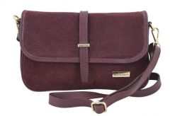 Zamszowa torebka damska Barberini's - Bordowa. Czerwone torebki shopper damskie Barberinis, bez wzorów, ze skóry, biznesowe, małe, zamszowe, bez dodatków. Za 242.99 zł.