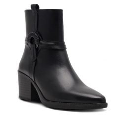 Kowbojki Lasocki. Czarne botki damskie Lasocki, bez obcasa, na słupku, bez zapięcia. Za 199.99 zł.