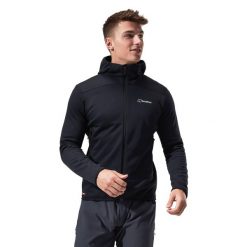 Bluza polarowa męska Berghaus Heuburg Hoody. Czarne bluzy męskie Berghaus, m, bez wzorów, z polaru, bez kaptura. Za 369.99 zł.