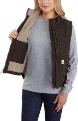 Carhartt Damska Kamizelka Carhartt Sherpa Lined Mock DBrown. Kurtki damskie Carhartt, bez wzorów, bez kaptura. Za 521.37 zł.