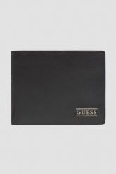 GUESS Czarny męski portfel New Boston. Czarne portfele męskie Guess, z aplikacjami. W wyprzedaży za 180.99 zł.
