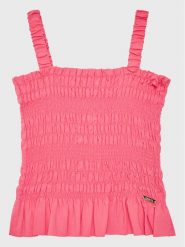 Guess Top J3GH04 WFBN0 Różowy Regular Fit. Czerwone t-shirty i topy dla dziewczynek Guess, z aplikacjami, z wiskozy, bez ramiączek. Za 219.99 zł.