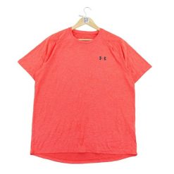 Second life - Under Armour T-shirt męski Tech krótkie rękawy - Jak nowy. Czerwone t-shirty męskie Under Armour, l, bez wzorów, sportowe, bez kołnierzyka. Za 85.16 zł.