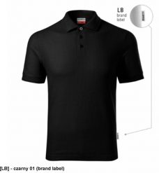Reserve R22 - ADLER - Koszulka polo męska, 200 g/m2 - czarny 01 (brand label) XL. Czarne koszulki polo męskie RIMECK, m, bez wzorów, bez ramiączek. Za 48.41 zł.
