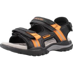 Sandały GEOX J BOREALIS BOY A Czarny. Czarne sandały męskie Geox, z syntetyku, bez zapięcia. Za 142.99 zł.