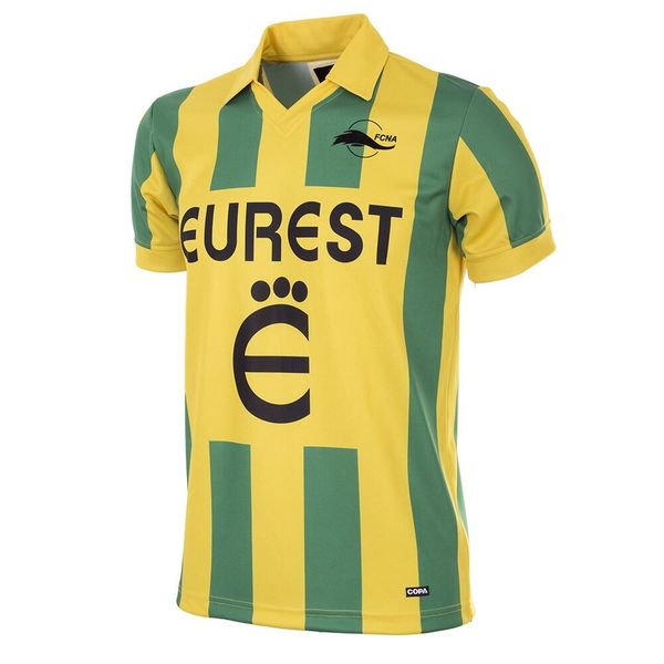 Koszulka retro piłkarska dla dorosłych - FC Nantes 1994-95 - Zielony - Żółty. Zielone koszulki sportowe męskie COPA FOOTBALL, bez wzorów, bez kołnierzyka, bez ramiączek, do piłki nożnej. Za 338.73 zł.