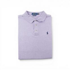 Second life - Koszulka polo męska z krótkim rękawem fioletowa - Jak nowy. Fioletowe koszulki polo męskie Ralph Lauren, l, bez wzorów, z materiału, eleganckie, bez ramiączek. Za 127.76 zł.