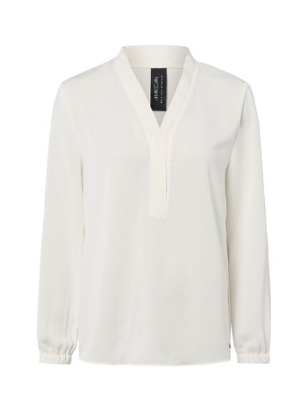 Marc Cain Bluzka damska Kobiety biały jednolity, 40. Białe bluzki damskie Marc Cain, bez wzorów, eleganckie, bez kołnierzyka, bez ramiączek. Za 749.95 zł.