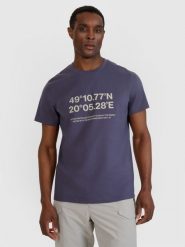 4F T-shirt regular z nadrukiem męski - szary XXL. Szare koszulki sportowe męskie 4f, m, bez wzorów, z bawełny, klasyczne, bez kołnierzyka. W wyprzedaży za 49.99 zł.