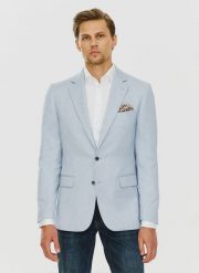 PAKO LORENTE – Niebieska marynarka męska. Niebieskie marynarki męskie Pako Lorente, bez wzorów, z jeansu, casualowe. Za 349.99 zł.