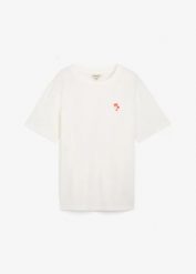T-shirt z nadrukiem na plecach, luźny fason. Białe t-shirty męskie bonprix, m, bez wzorów, bez kołnierzyka. Za 32.99 zł.