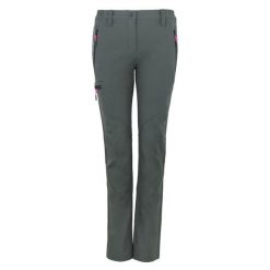 Spodnie damskie z trzema kieszeniami i podparciem na ręce Peak Mountain. Szare spodnie sportowe damskie Peak Mountain, bez wzorów, trekkingowe. W wyprzedaży za 269.50 zł.