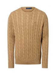 Polo Ralph Lauren sweter z dzianiny Mężczyźni dzianina grubo tkana brązowy, S. Brązowe swetry przez głowę męskie Polo Ralph Lauren, m, bez wzorów, z bawełny, bez kołnierzyka. Za 649.95 zł.