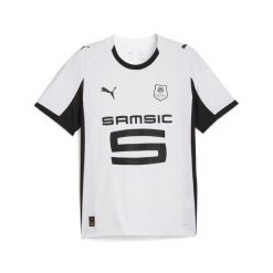 Męska koszulka wyjazdowa Stade Rennais F.C. 25/26 PUMA White Black. Białe koszulki sportowe męskie Puma, m, bez wzorów, bez kołnierzyka, bez ramiączek, do piłki nożnej. Za 425.50 zł.