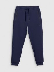 4F Spodnie dresowe joggery męskie - granatowe S. Niebieskie spodnie sportowe męskie 4f, m, bez wzorów, z dresówki, trekkingowe. Za 189.99 zł.