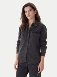 Levi's® Koszula jeansowa Western 16786-0108 Czarny Regular Fit. Czarne bluzki damskie s, bez wzorów, z bawełny, bez kołnierzyka, bez ramiączek. Za 429.99 zł.