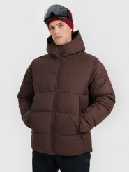 4F Kurtka narciarska membrana 5000 męska - brązowa S. Brązowe kurtki snowboardowe męskie 4f, m, bez wzorów, bez kaptura, narciarskie. Za 499.99 zł.