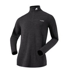 Koszulka z długim rękawem męska wykonana w 100% z wełny merynosów – Finn 210 Zip. Szare koszulki sportowe męskie FJORK MERINO, na zimę, m, bez wzorów, z wełny, bez kołnierzyka, bez ramiączek, narciarskie. Za 579.00 zł.