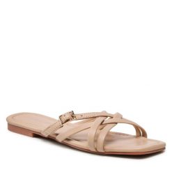 Klapki Jenny Fairy. Brązowe klapki damskie Jenny Fairy, bez wzorów, bez obcasa. Za 89.99 zł.