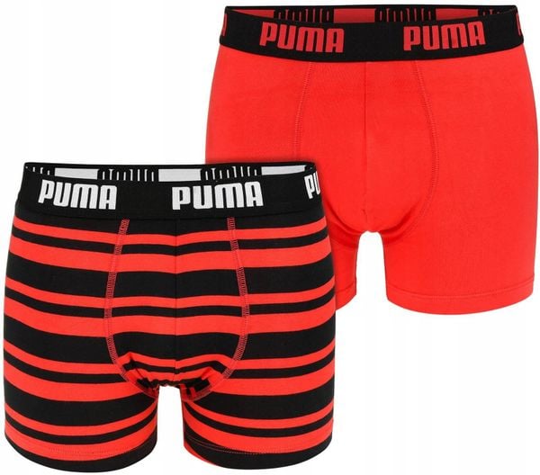 Bokserki majtki męskie bawełniane czerwone 2 pary PUMA. Czerwone bokserki męskie Puma, m, bez wzorów, z bawełny. Za 57.00 zł.
