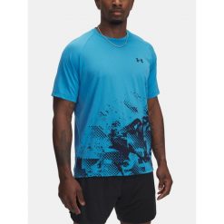 Koszulka treningowa męska Under Armour Tech Fade. Niebieskie buty sportowe męskie Under Armour, m, bez wzorów, bez kołnierzyka, bez ramiączek, na fitness i siłownię. W wyprzedaży za 140.80 zł.