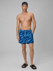 4F Spodenki plażowe boardshorty męskie - turkusowe S. Niebieskie szorty męskie 4f, m, bez wzorów, z materiału. Za 99.99 zł.