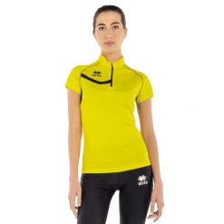 Damski jersey Errea Shelly. Czarne koszulki sportowe damskie ERREA, bez wzorów, z jersey, bez kołnierzyka, bez ramiączek. Za 291.50 zł.