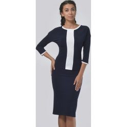 Zestaw w kolorze granatowym - bluza, spódnica. Spódnice damskie marki Lila Kass. W wyprzedaży za 299.95 zł.