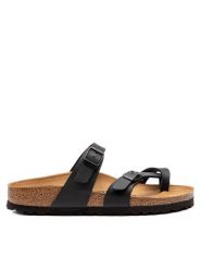 Birkenstock Japonki Mayari 0071793 Czarny. Czarne klapki damskie Birkenstock, bez wzorów, ze skóry, bez obcasa. W wyprzedaży za 289.99 zł.